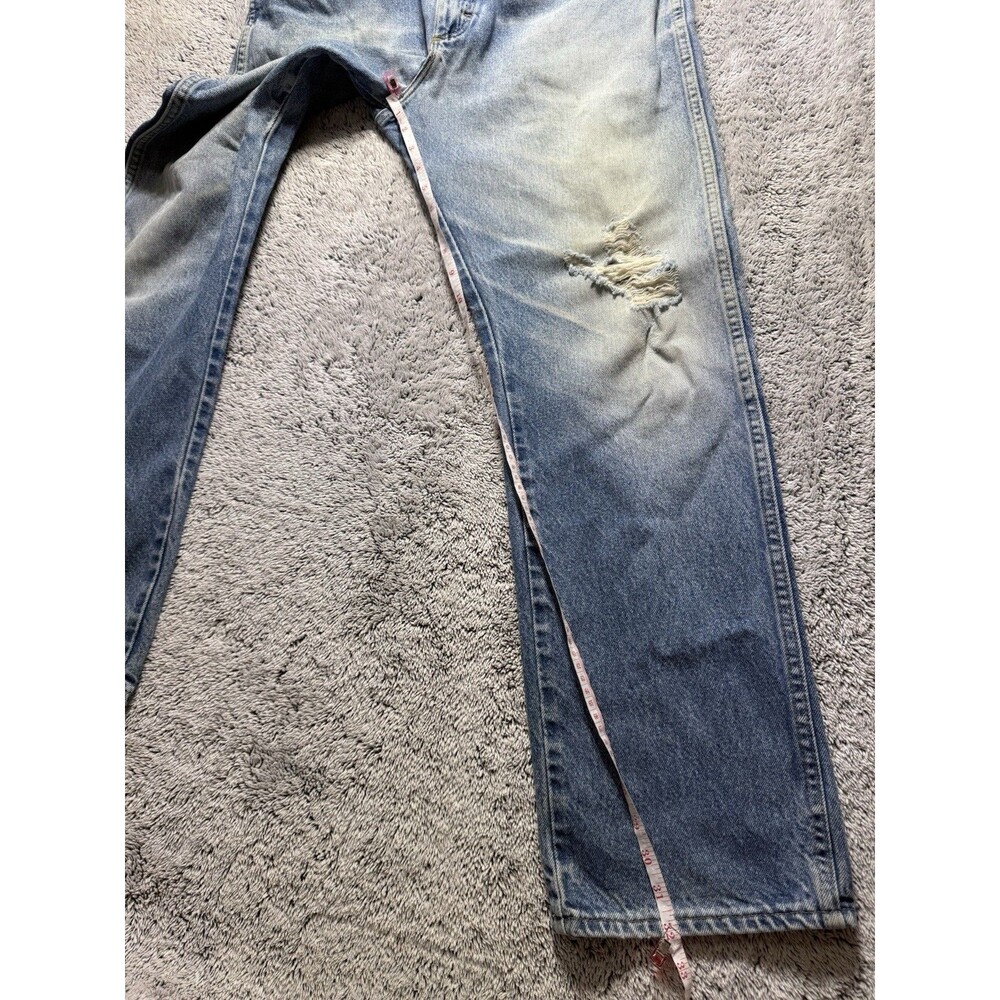 VTG Rustler Jeans Men’s 34x32 Blue Denim Distressed Faded‎ Whiskered Grunge Work - Picture 10 of 16